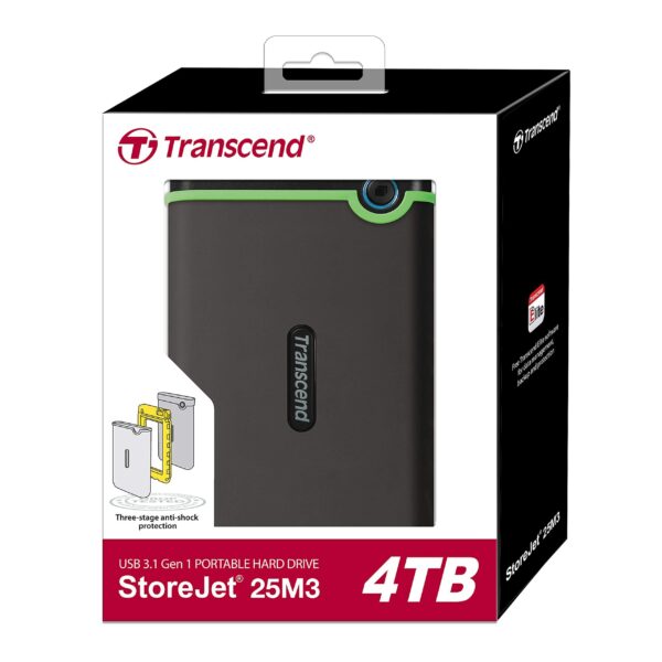Transcend StoreJet 25M3 External Hard Drive USB 3.1 4TB